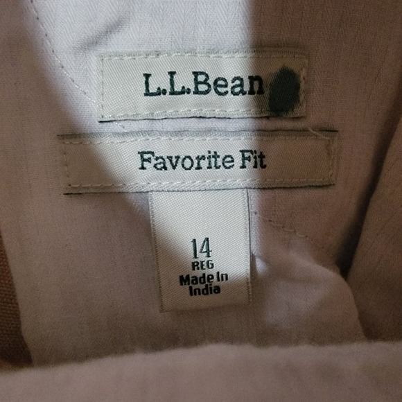 LL Bean Pants Womens 14 Favorite Fit Beige Linen Cargo Beach 286694 Lightweight - Picture 4 of 16